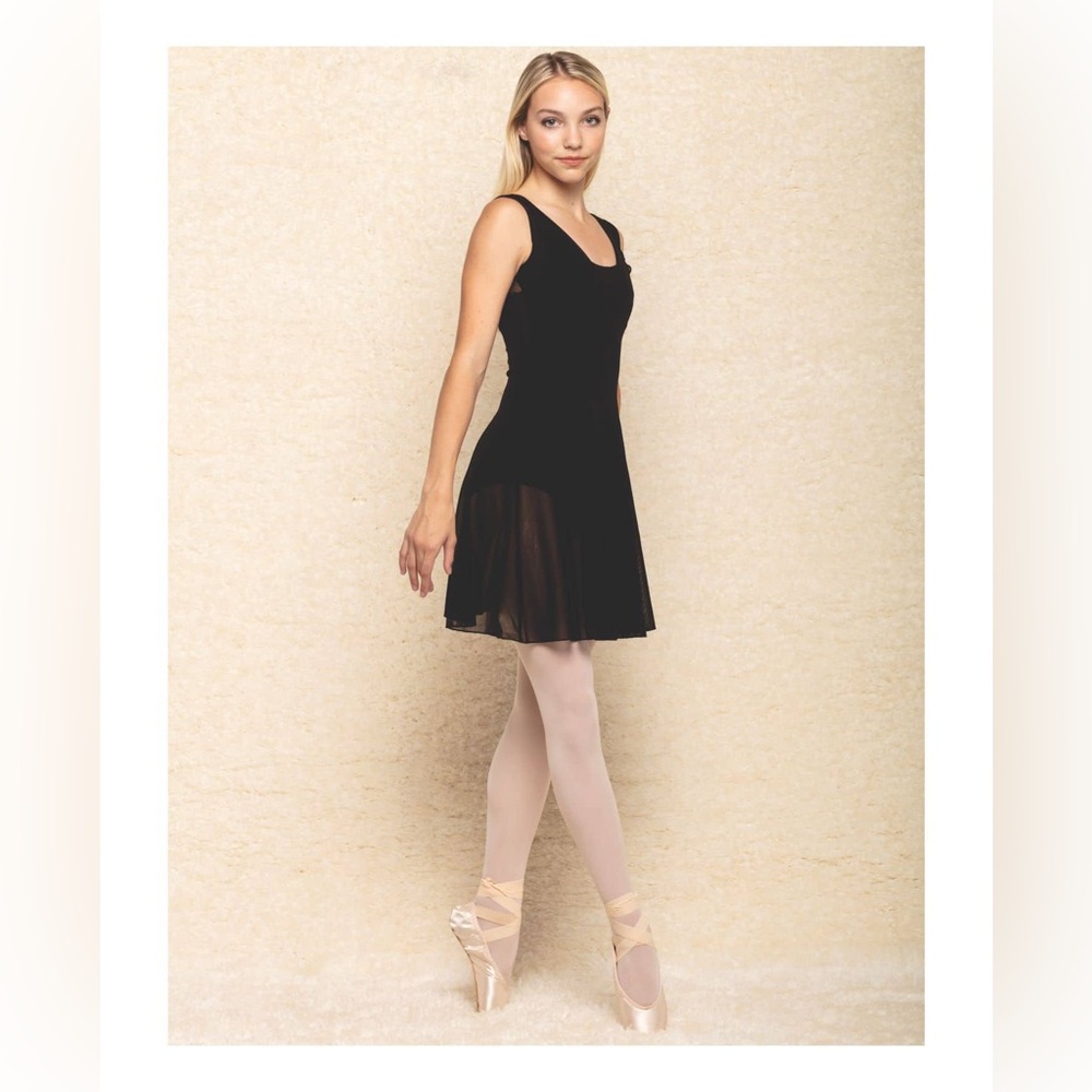 🌺Honeycut Dance Vapor Mesh Dance Dress in Burgundy, Lyrical NWT - Picture 3 of 6